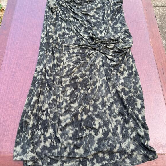 Michael Kors Black Animal Print Ruched Dress - Size L - Picture 5 of 6